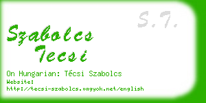 szabolcs tecsi business card