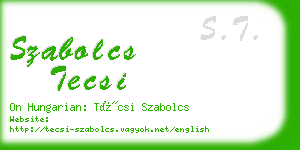 szabolcs tecsi business card